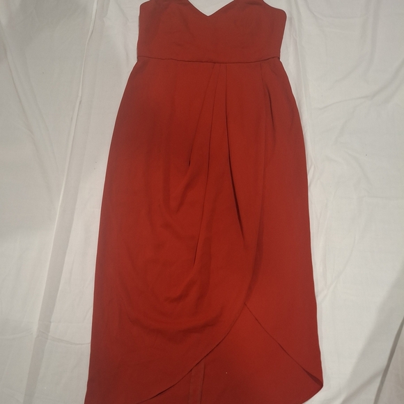 Lulu's Red Asymmetrical Wrap Sundress - Picture 2 of 11